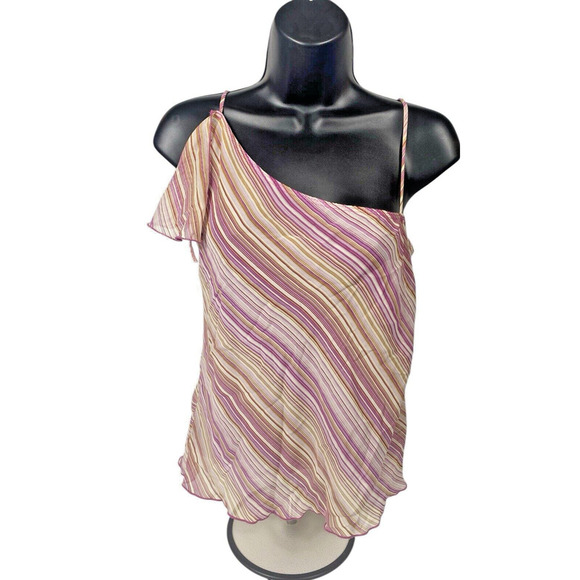 Charlotte Russe Y2K Tank Top Crop Chiffon L Whimsigoth Bratz Fairycore Purple - Picture 1 of 11